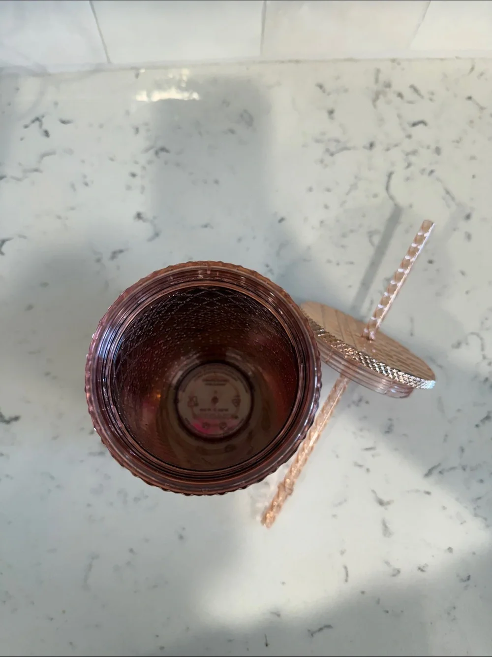 Starbucks Rose Gold Studded Tumbler with Straw, 16oz